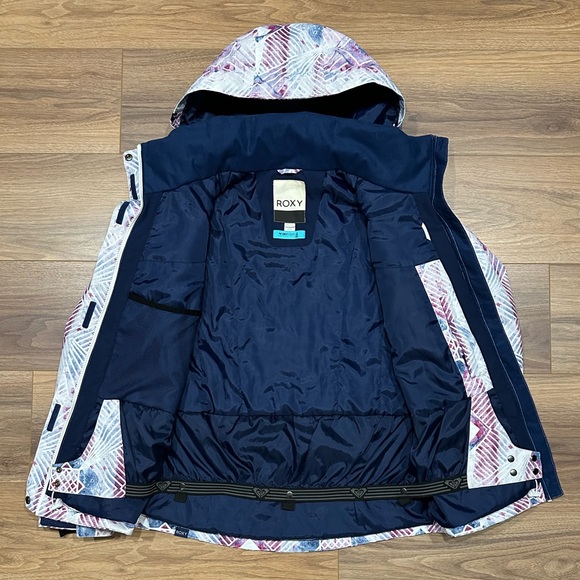Roxy Women's Jetty Snow Jacket in Blue/Violet Labyrinth Pattern Size Medium - Picture 8 of 16